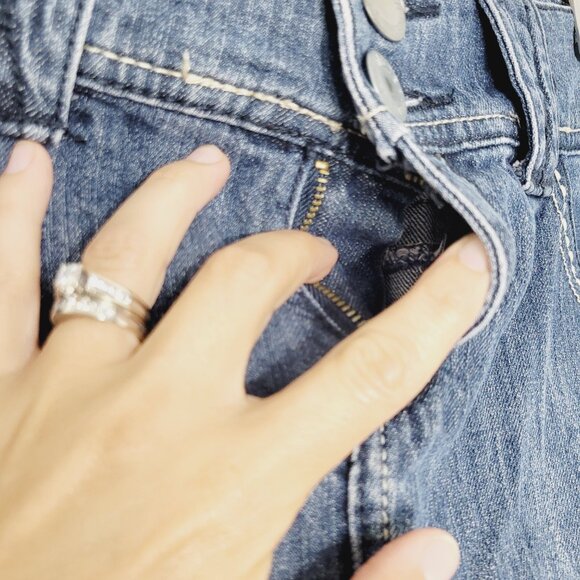 Insider Womens Blue Cotton Pockets Premium Denim Summer Knee Length Skirt Size 5 - Picture 6 of 14